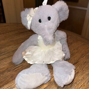 Kelly toy gray elephant ballerina rattle plush stuffed animal 14” crinkle ears